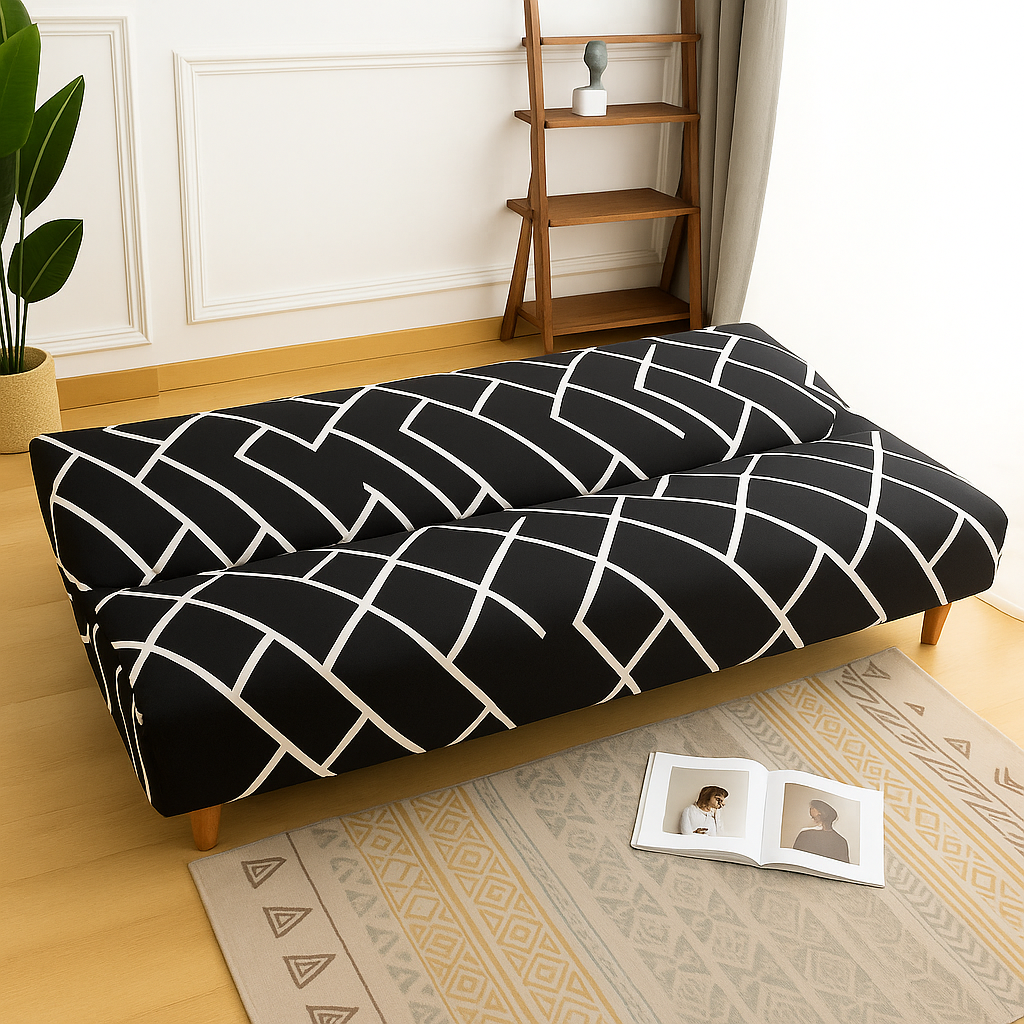 Housse de Canapé Clic-Clac Extensible | Motif rectangle