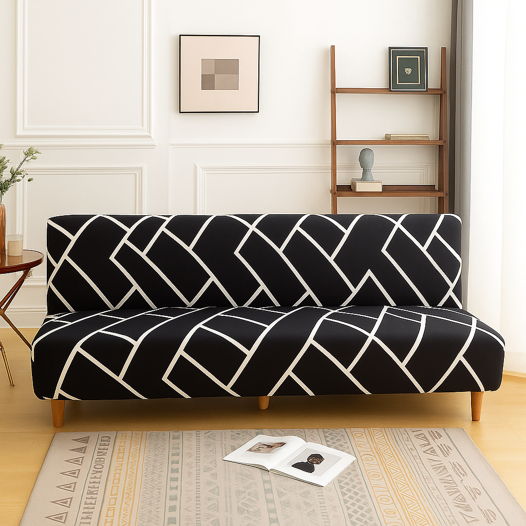 Housse de Canapé Clic-Clac Extensible | Motif rectangle