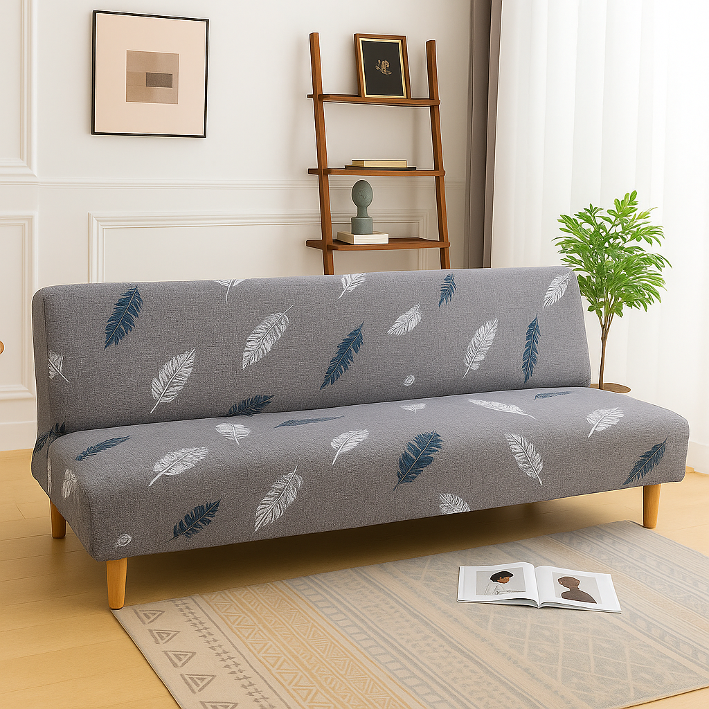 Housse de Canapé Clic-Clac Extensible | Motif plume