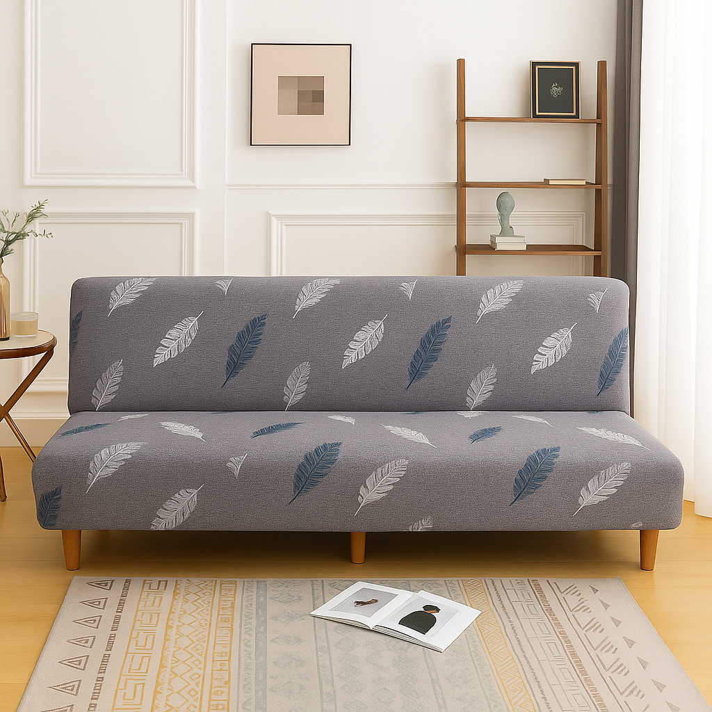 Housse de Canapé Clic-Clac Extensible | Motif plume