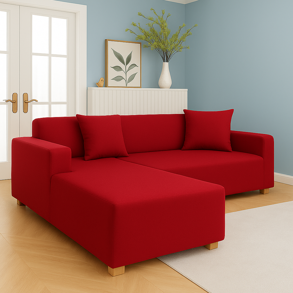 Housse de Canapé d'Angle Extensible | Lot de 2 | Rouge