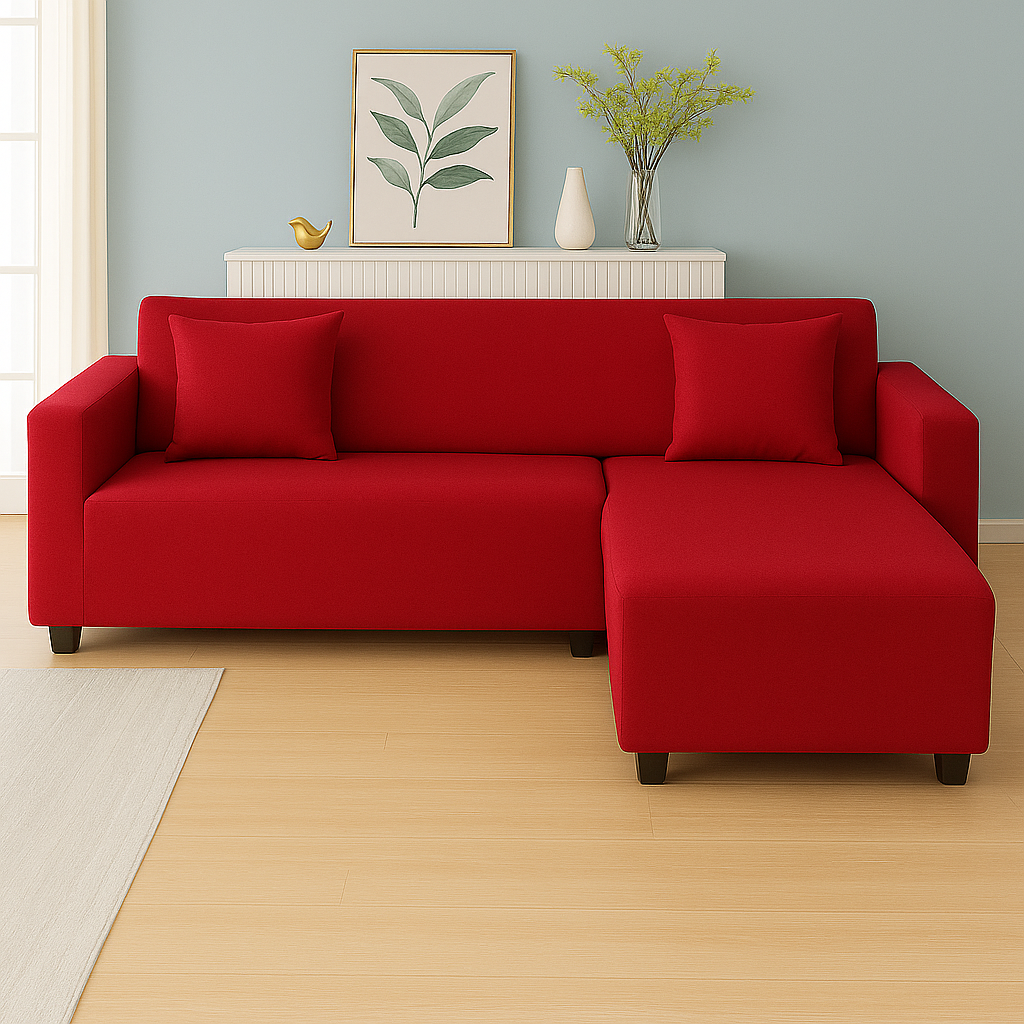 Housse de Canapé d'Angle Extensible | Lot de 2 | Rouge