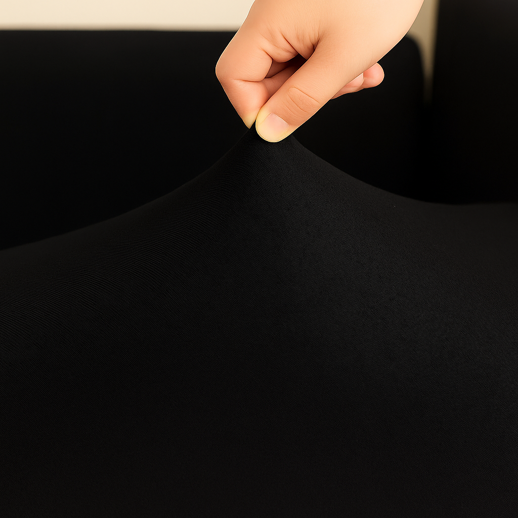 Housse de Canapé d'Angle Extensible | Lot de 2 | Noir