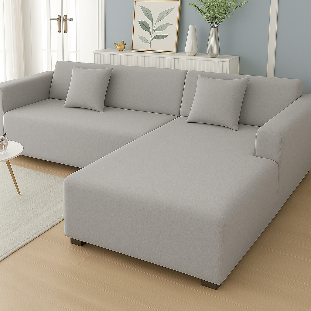 Housse de Canapé d'Angle Extensible | Lot de 2 | Gris clair