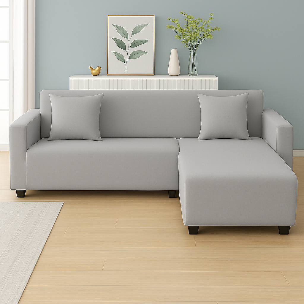 Housse de Canapé d'Angle Extensible | Lot de 2 | Gris clair