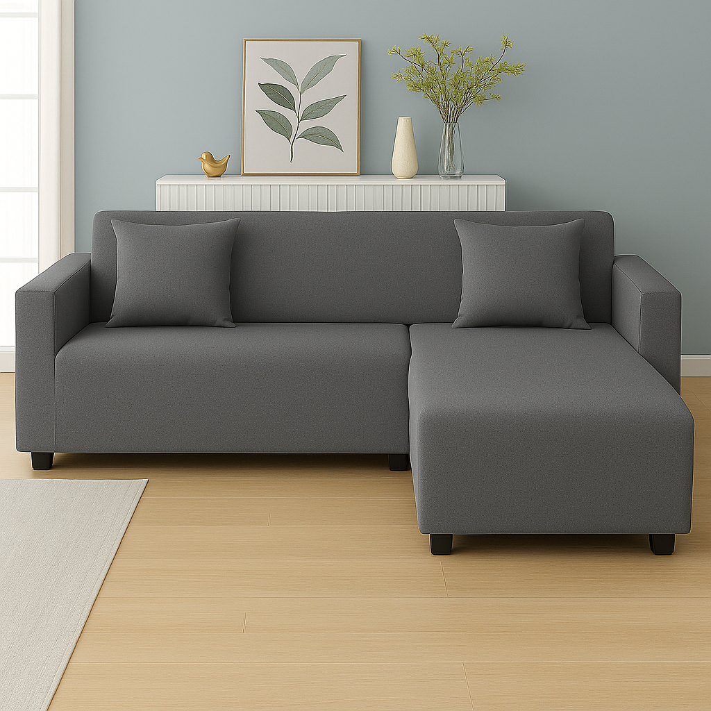 Housse de Canapé d'Angle Extensible | Lot de 2 | Gris