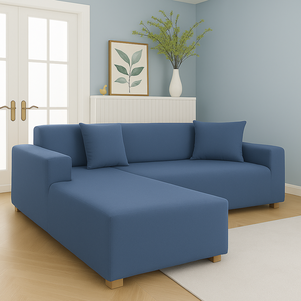 Housse de Canapé d'Angle Extensible | Lot de 2 | Bleu gris