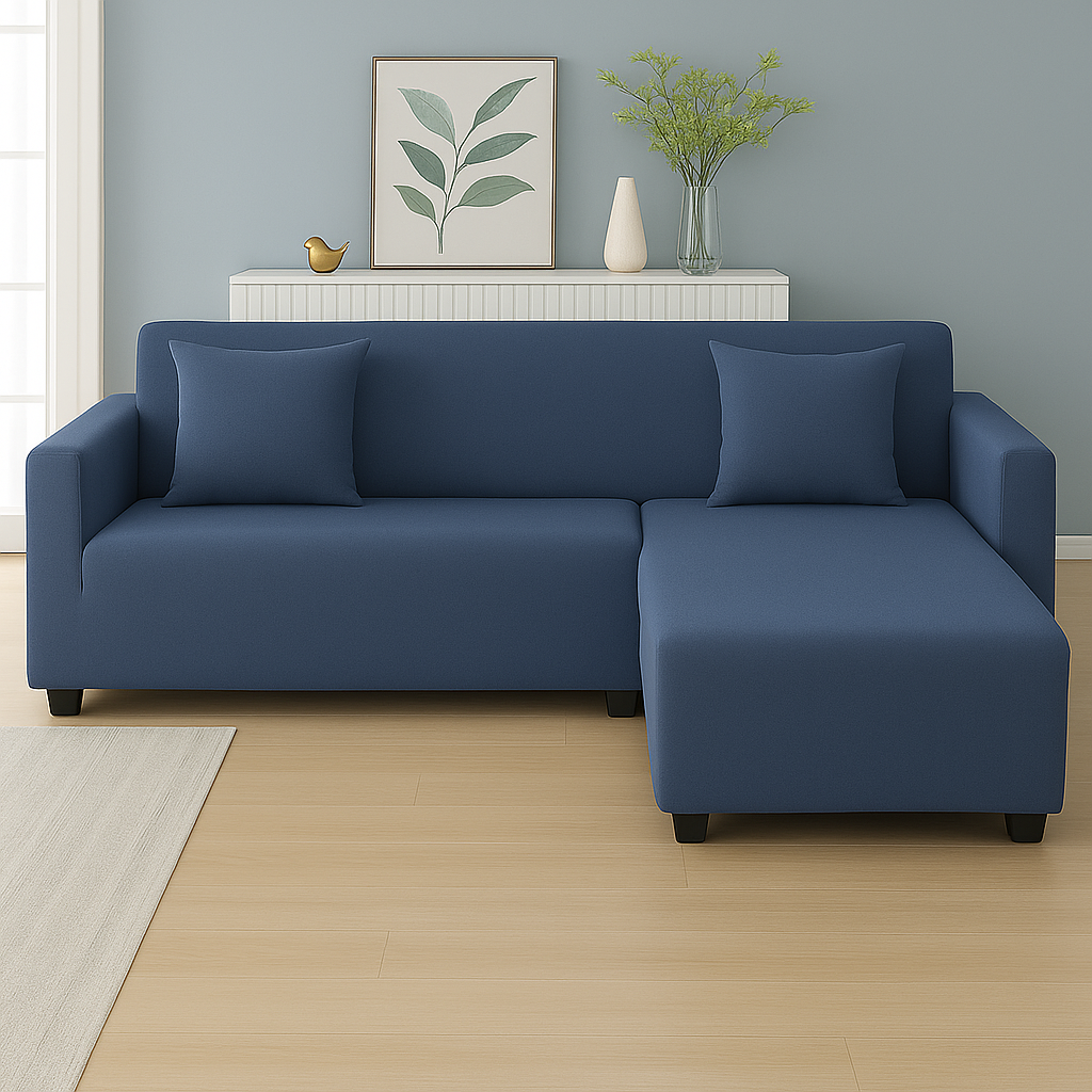 Housse de Canapé d'Angle Extensible | Lot de 2 | Bleu gris