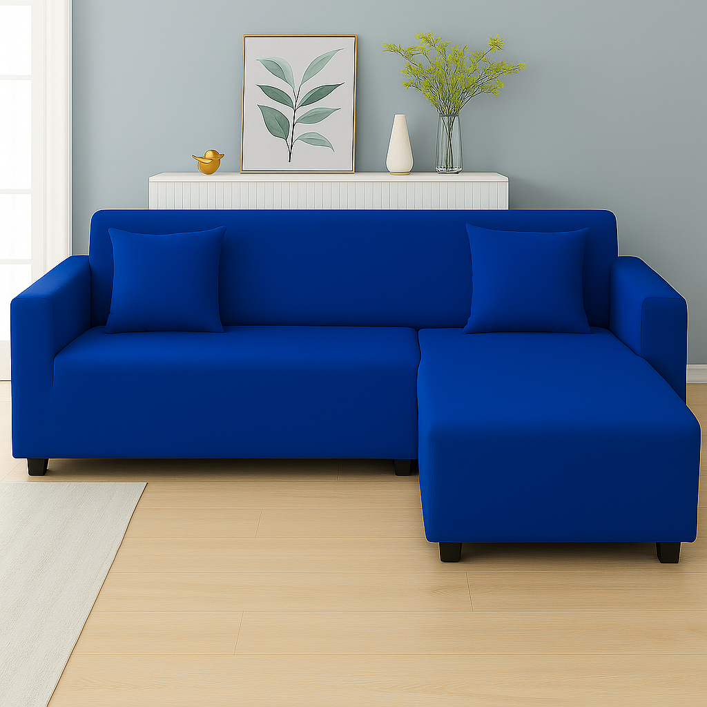 Housse de Canapé d'Angle Extensible | Lot de 2 | Bleu