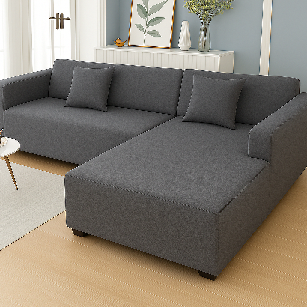 Housse de Canapé d'Angle Extensible | Lot de 2 | Gris