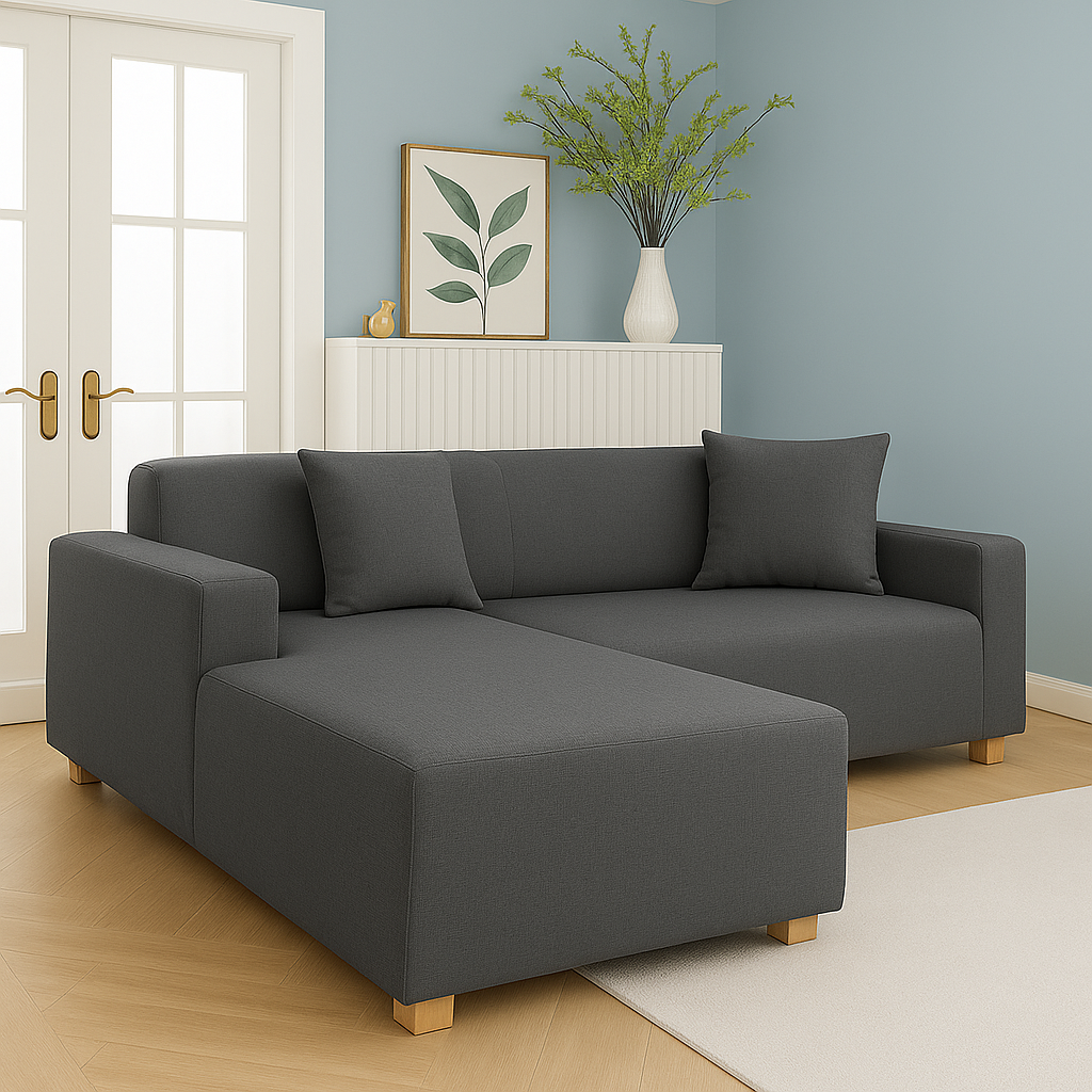 Housse de Canapé d'Angle Extensible | Lot de 2 | Gris